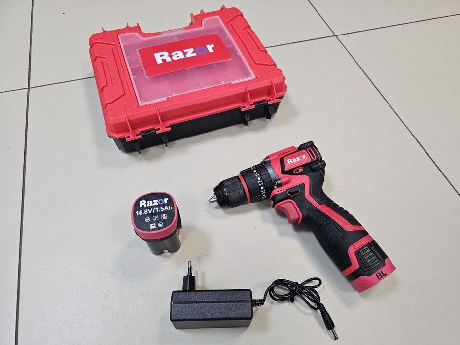 Ударный 16.8V 50Hm Бесщеточный Шуруповерт Razor BL1650 2шт Акб по 16.8V Кейс Гарантия 12мес Мощный и оч.Компактный