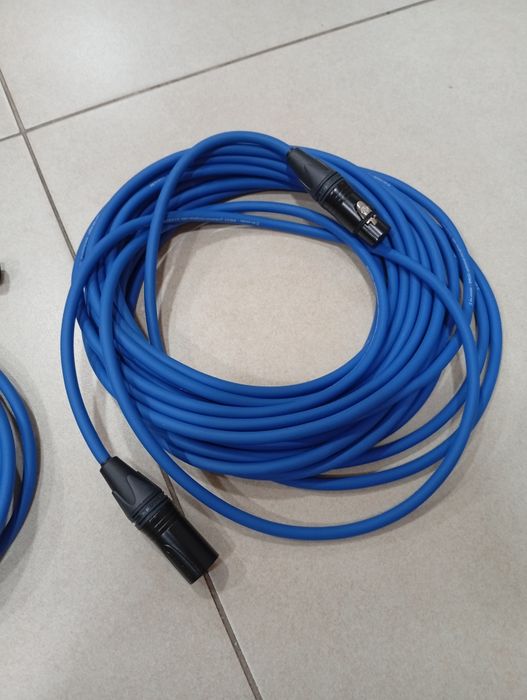 2 cabos XLR azul 10metros fichas Neutrik Novos