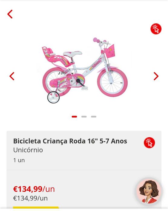 bicicleta como nova criança unicornio