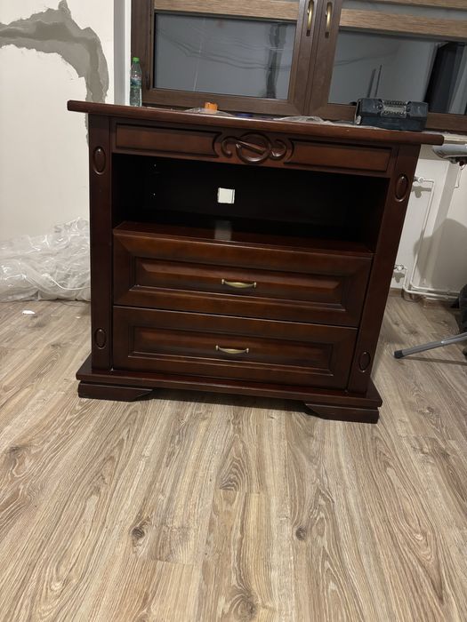 Komoda drewniana, ława ZESTAW