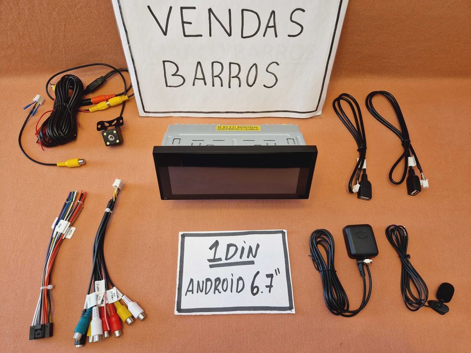(NOVO) Rádio 1DIN • 6.7 " Polegadas • ANDROID [2+32GB] • Câmera • GPS