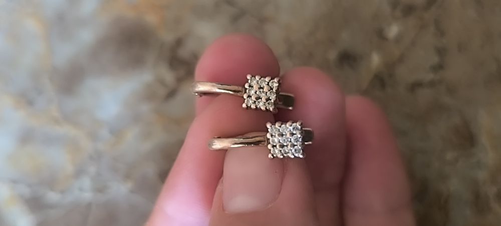 сережки позолота