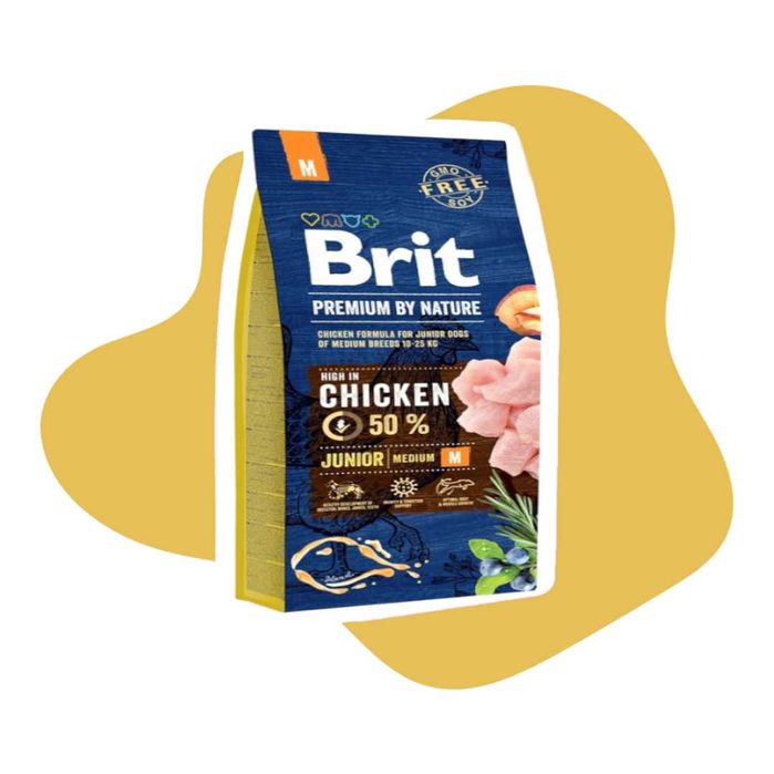 Brit Premium by Nature Junior Medium Breed 3kg pełnowartościowa karma przeznaczona dla średnich ras psów między 1 a 12 miesiącem życia
