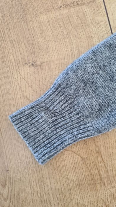 Sweter Kardigan Massimo Dutti. Kaszmir Jedwab Wełna. Szary. Rozmiar S