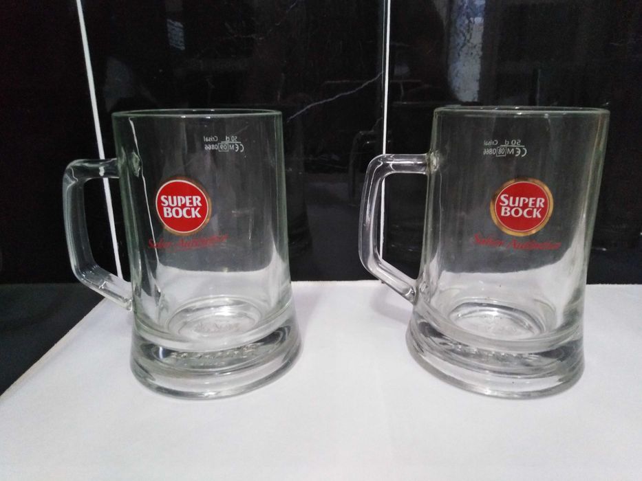 Canecas de Cerveja Super Bock 0,5 lt + 1 Copo 20 cl.