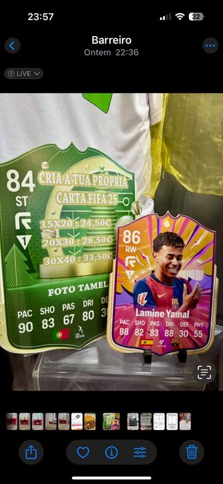 Cartas FIFA25/26 personalizadas