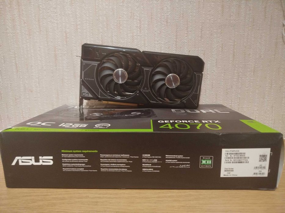 Видеокарта ASUS Dual GeForce RTX 4070 OC 12GB + гарантия до 2028 (DUAL-RTX4070-O12G)