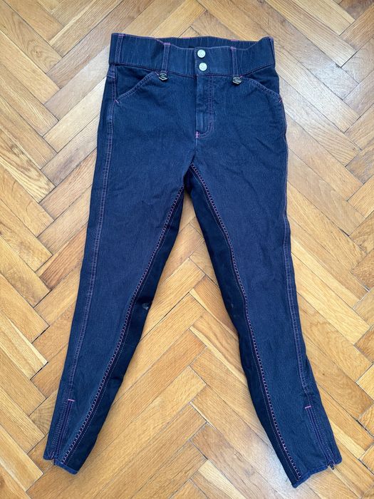 Horze jeansowe bryczesy do jazdy konnej spodnie jeździeckie 150 12lat