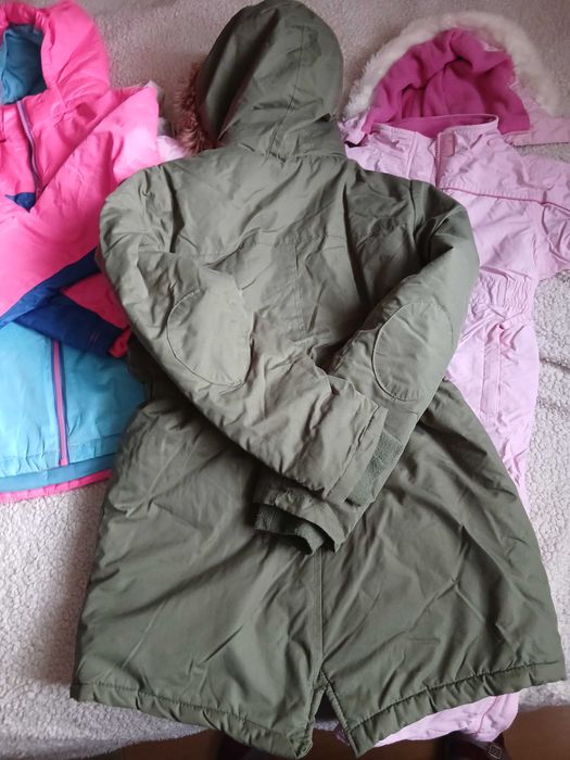 CIEPŁA PARKA na kożuszku r.146/152 Zimowa kurtka