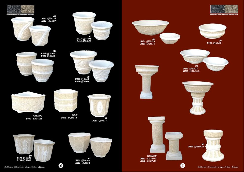 Moldes de vasos e artigos de jardim em fibra