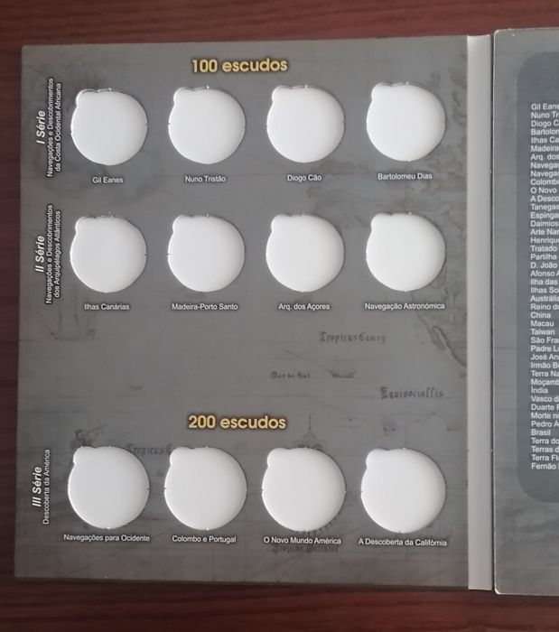Capa/álbum para moedas de Portugal