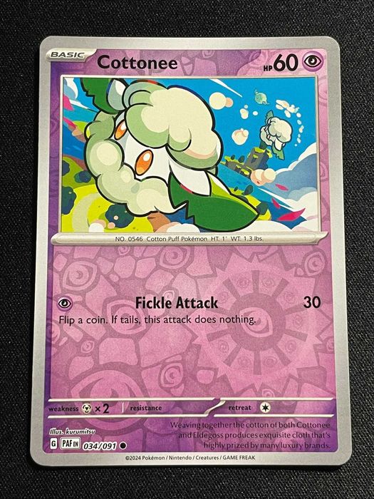 Carta Pokémon Cottonee 34/91 Paldean Fates