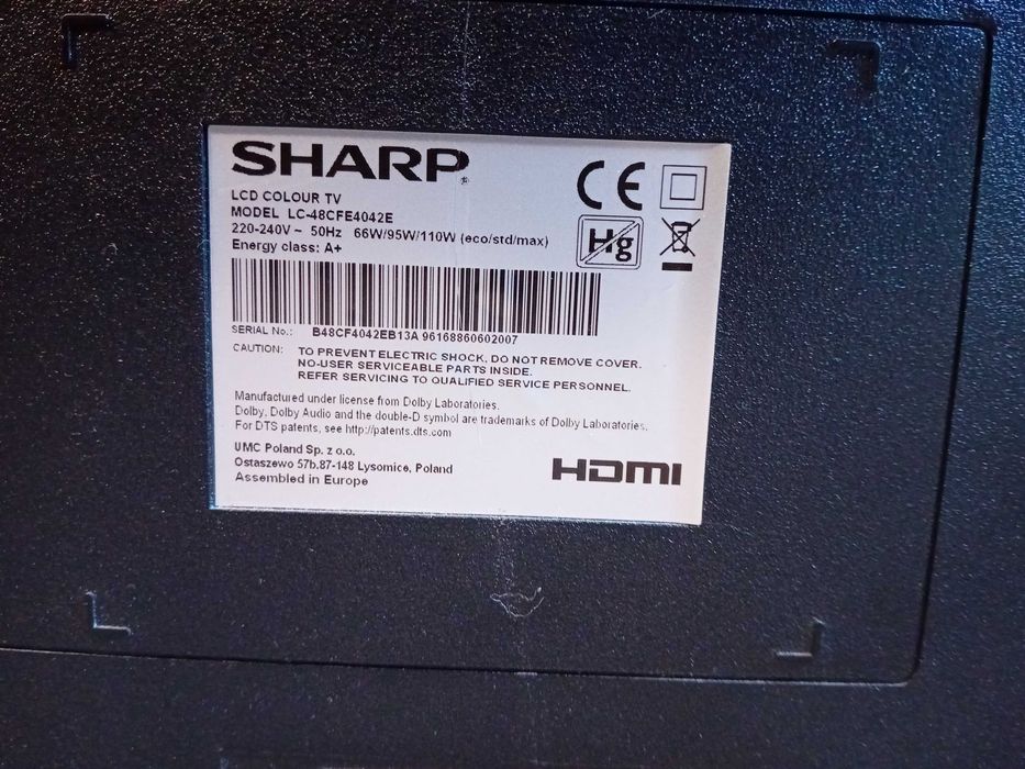 Sharp Aquos 48 cali!!!Dvbt-2!!!Okazja