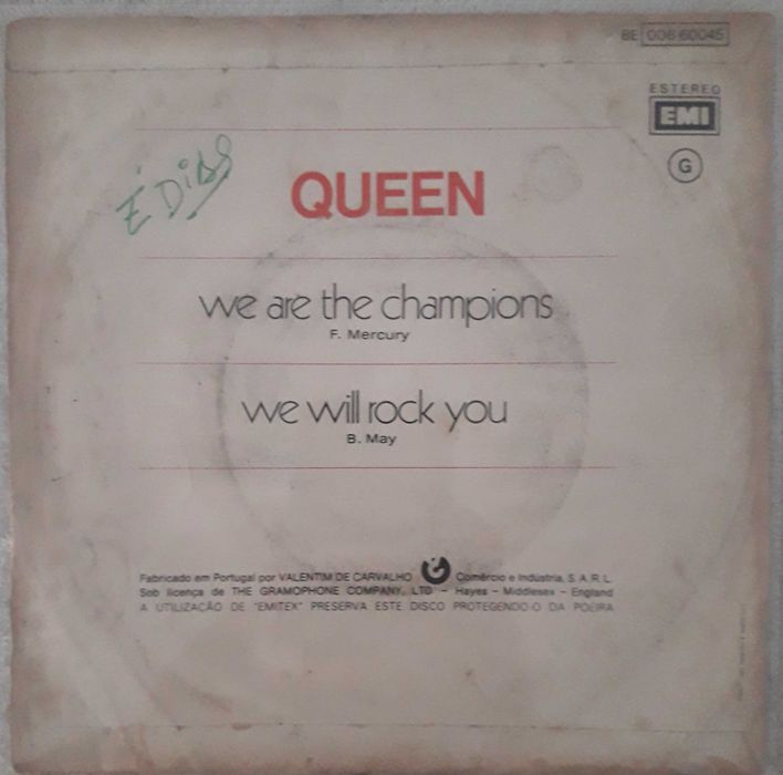 Queen single "We are the champions"