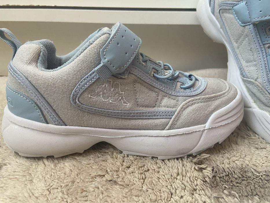 Białe niebieskie adidasy sneakersy dziewczęce