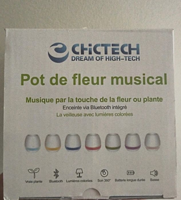 Vaso Smart coluna Bluetooth + piano