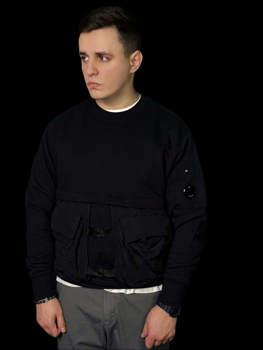 c.p. company diagonal raised fleece mixed sweatshirt оригинал