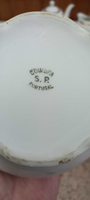 Serviço de chá porcelana vintage anos 60 - Loiça de Coimbra S.P. 12Pax