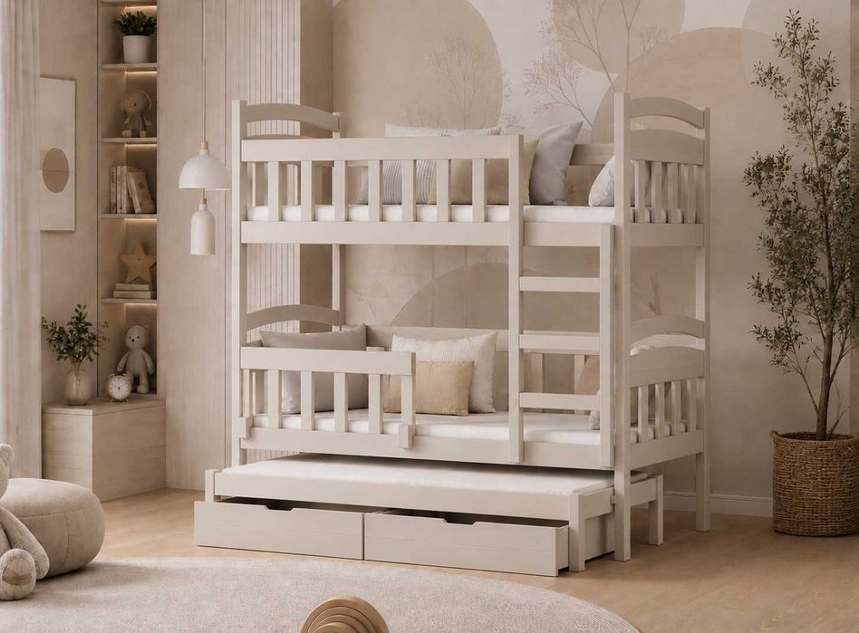 Łóżko piętrowe GABI 3 osobowe 160x75 |180x75 |200x90 materace gratis