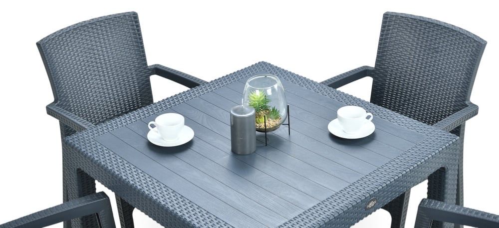 MEBLE Zestaw Restauracyjny Zenit 4+1 Anthracite jak nowy