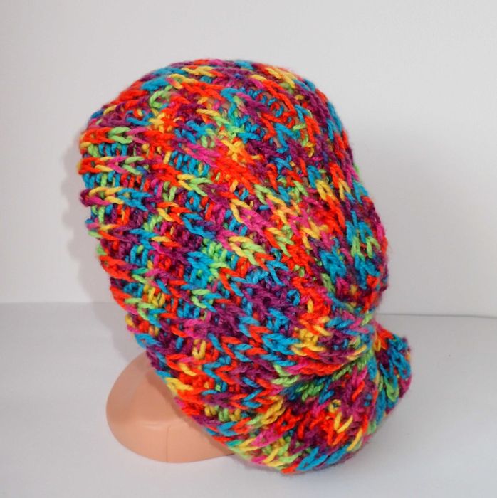Komplet czapka i komin kolorowa włóczka prezent Hand Made
