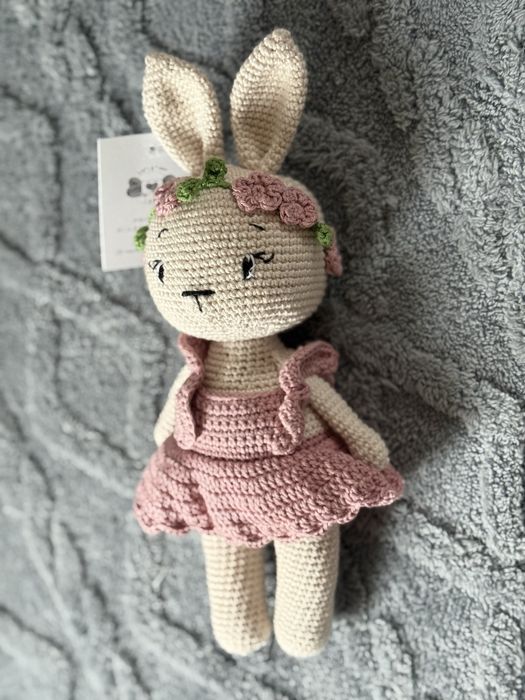 Szydelkowa przytulanka kroliczek - 100% bawelna - handmade