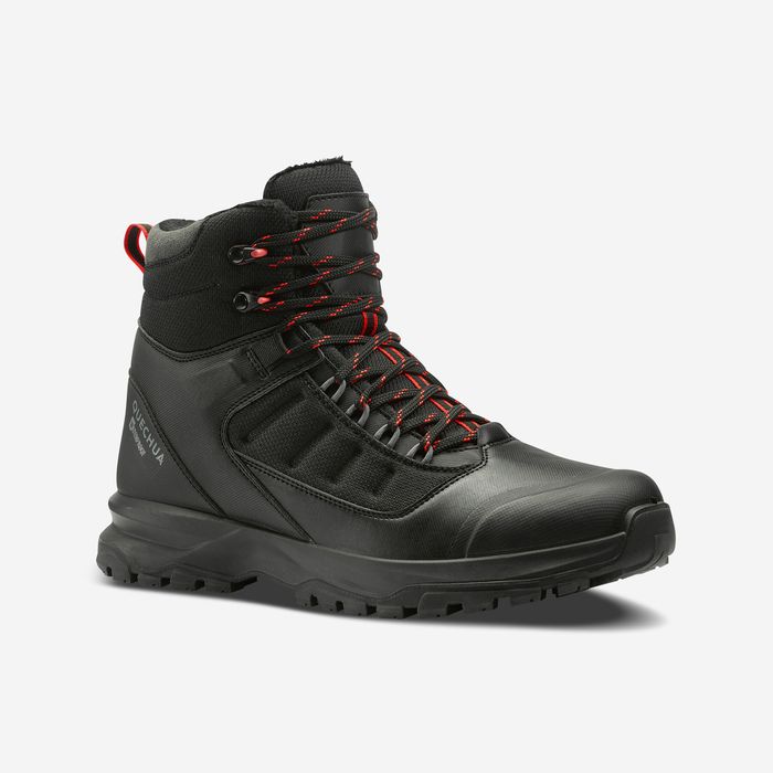Botas de caminhada quentes e impermeáveis homem, MH500 Mid Preto