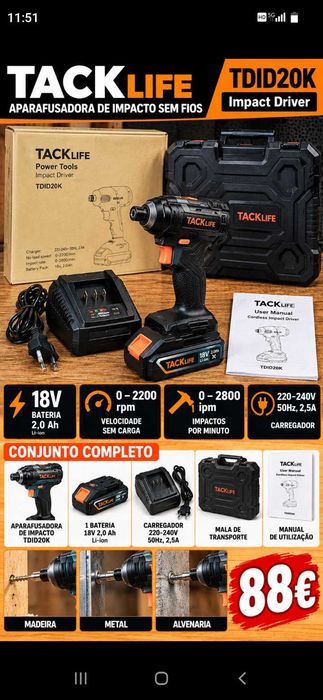 Aparafusadora impacto 88€. Oportunidades