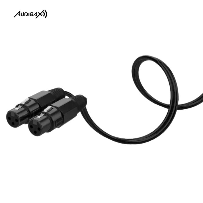 Audibax Silver Black Cable 2 XLR macho para 1 XLR fêmea 20 cm