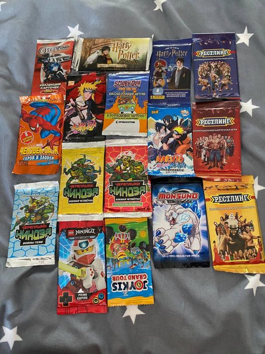 Запечатаные бустеры трех серий Черепашки ниндзя