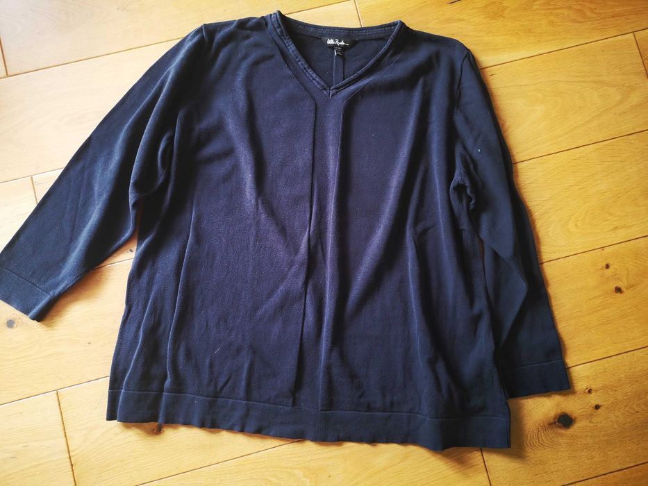 Ulla Popken ciemno granatowy sweter pleciony r. 50/52