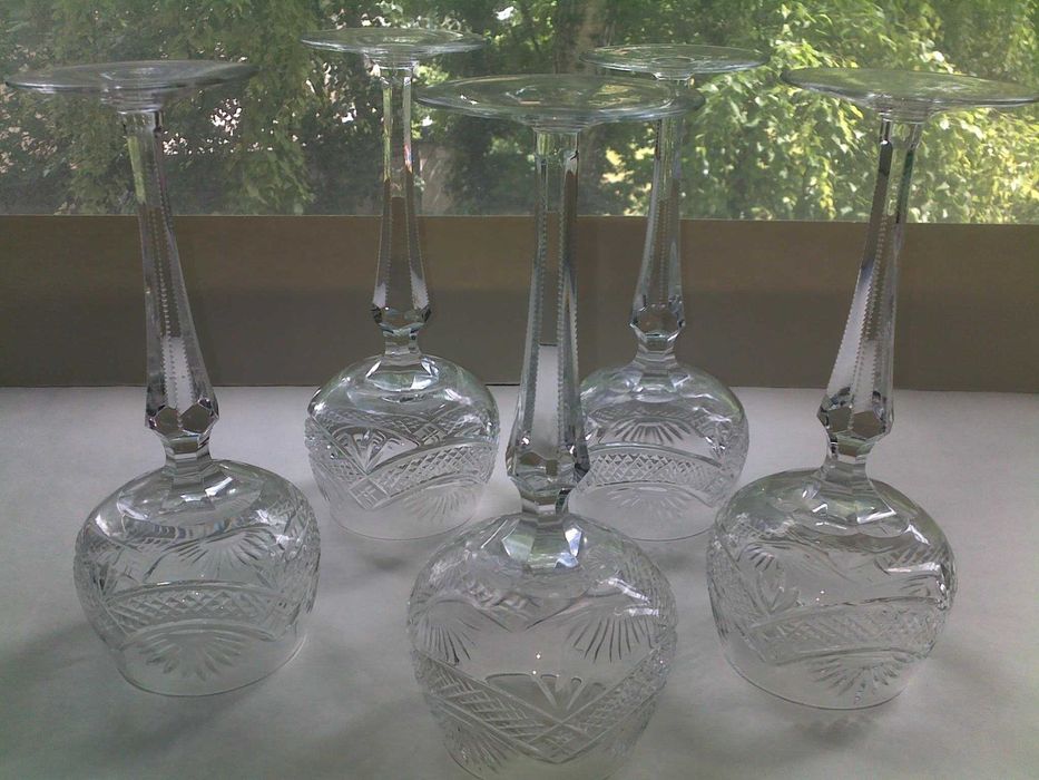 Свадебные бокалы фужеры прозрачный хрусталь гдр