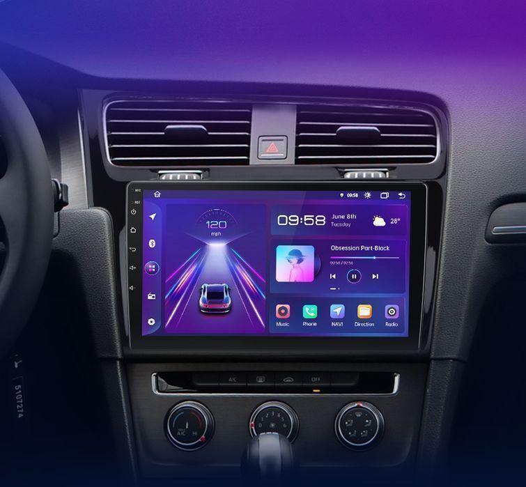 VW Golf 7 – Radio Android 15 9" CarPlay Android Auto 2GB/32GB GPS Nawigacja Stacja Multimedialna WiFi Bluetooth DSP PL