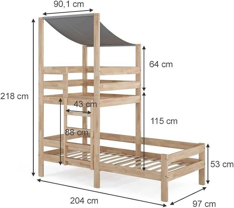 Łóżko dziecięce z balkonem