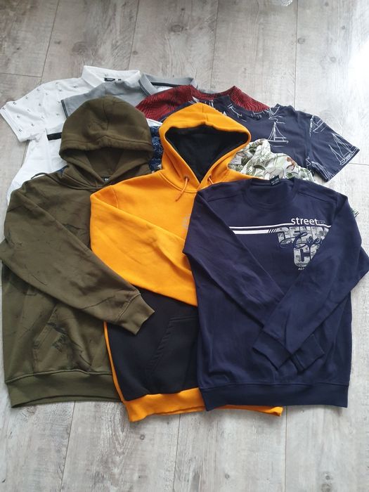 Zestaw ubrań męskie chłopięce bluza koszula t-shirt  polo.