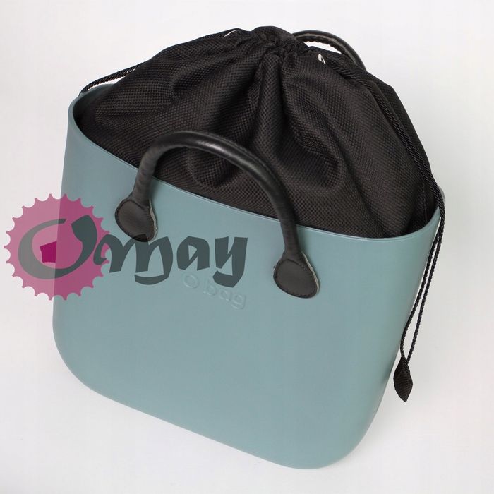 Czarny organizer do OBAG STANDARD worek struktura 2 kieszenie OMAY
