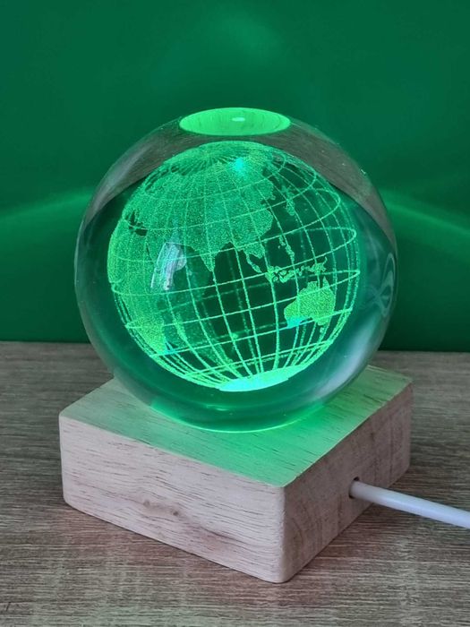 Кришталева куля Земля глобус з підсвіткою