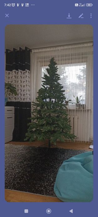 Choinka wysoka 220 cm składana gęsta