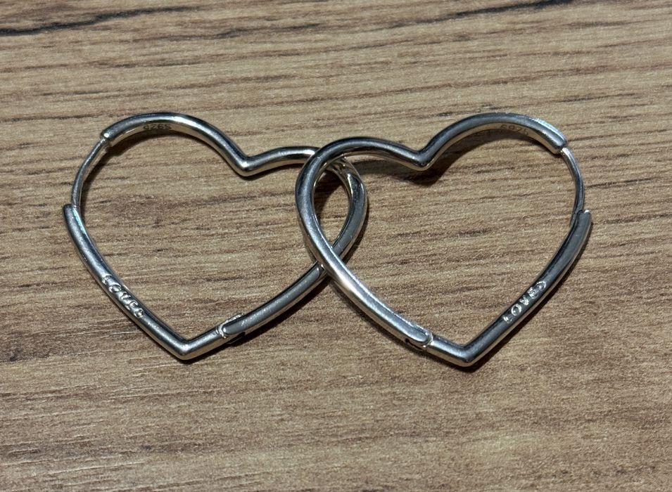 Srebne kolczyki serca S925