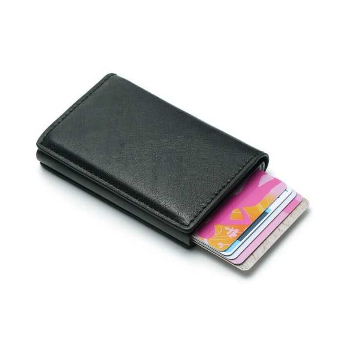 Extra-Thin Leather Wallet – RFID-Blocking Card Holder (Black)64286391902465121