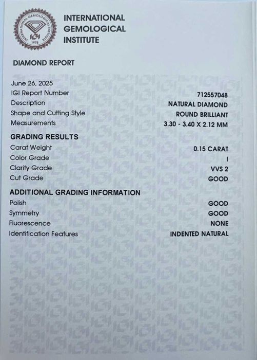 2 Diamantes naturais VS1 e VVS2 certificado IGI – ideal noivado