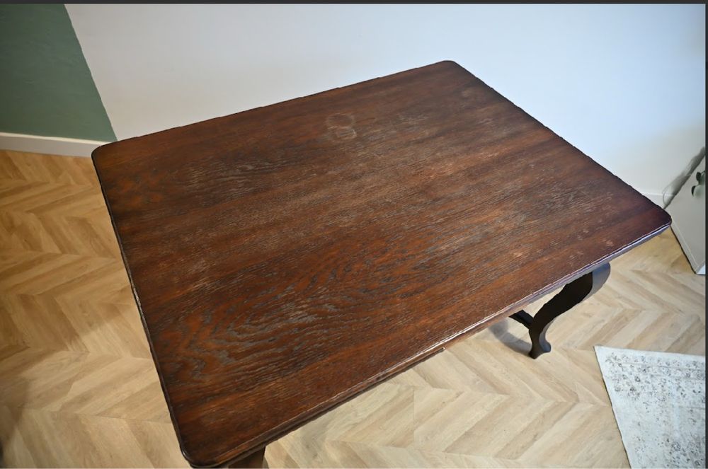 OKAZJA Stół + 6 krzeseł do renowacji dębowy międzywojenny