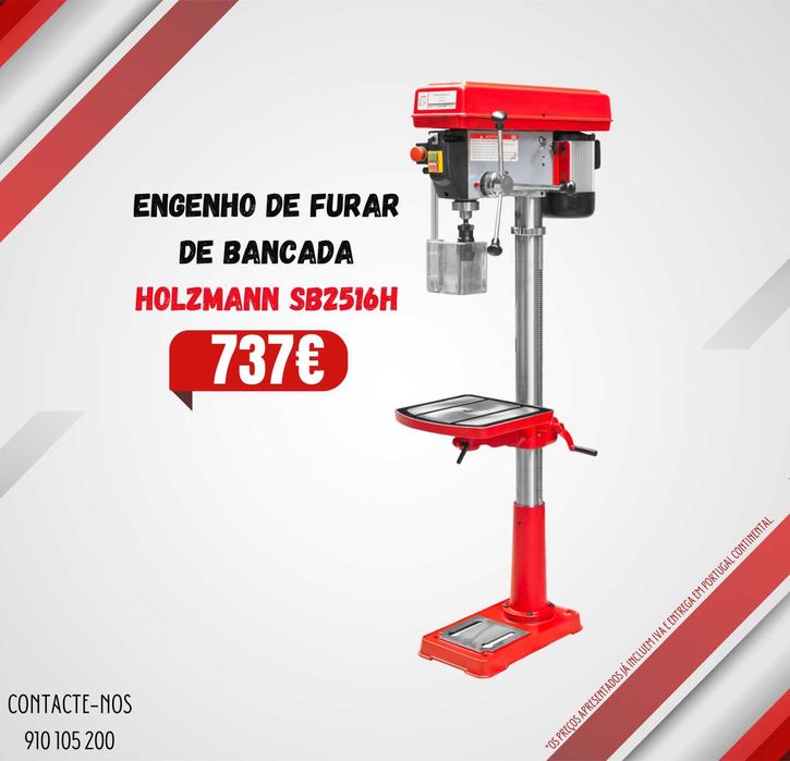 Engenho de Furar de Bancada 230V HOLZMANN 1100W 25mm JL20