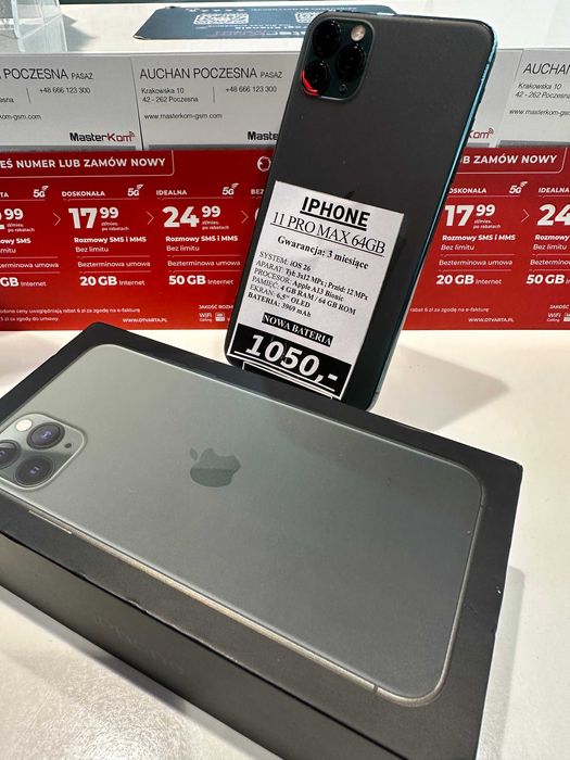 iPhone 11 Pro Max 64GB nowa bateria *gwarancja 3 miesiące*