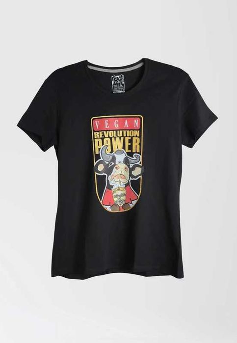 Koszulka T-shirt Vegan Revolution Power - krowa - damska M