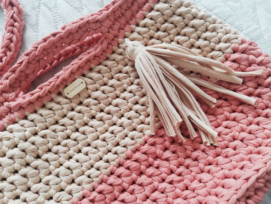 Torebka ze sznurka bawełnianego handmade