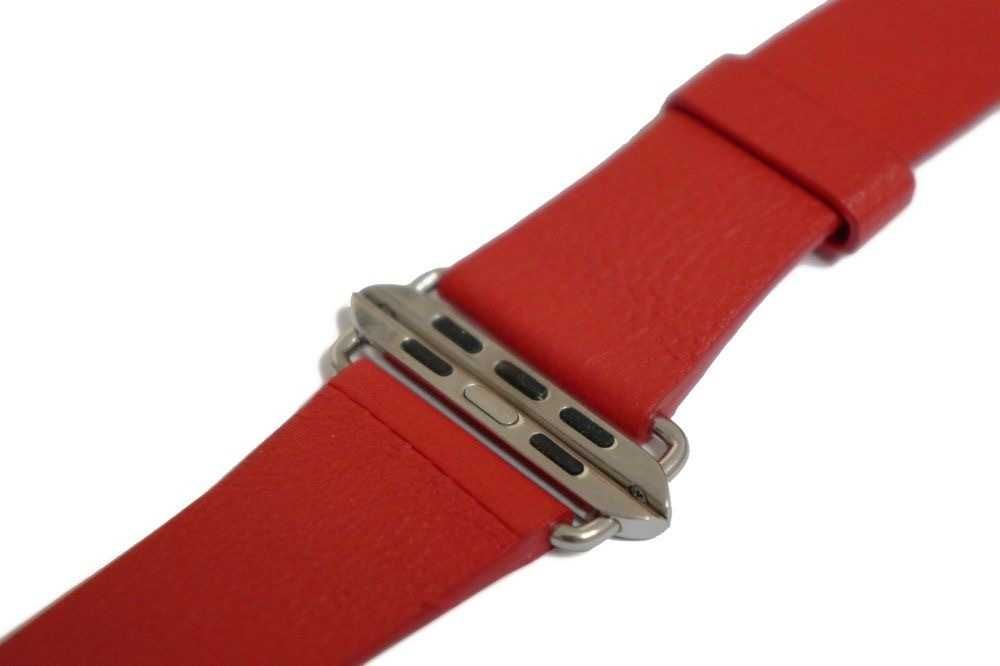 Pasek Skórzany CZERWONY Apple Watch Series 4  44mm 45mm
