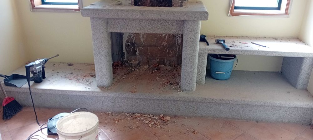 Conjunto de pedras de lareira + laterais em otimo estado