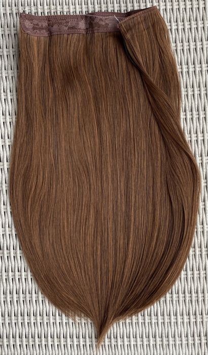Premium Ultra włosy doczepiane, naturalny brąz, włosy na żyłce 442.