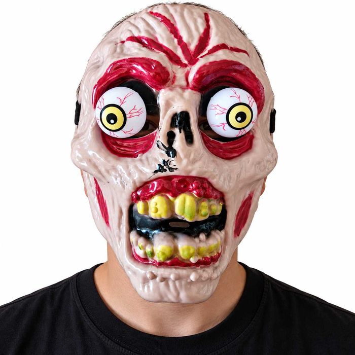 Maska Horror Zombie Straszna Twarz Żółte Oczy Halloween